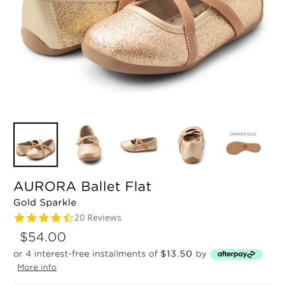 Livie & Luca AURORA Ballet Flat in Gold Sparkle - Picture 7 of 7